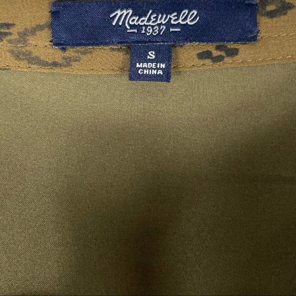 19) MADEWELL silk playa dress in leopard fade without waist tie sz S - Picture 5 of 8